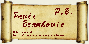 Pavle Branković vizit kartica